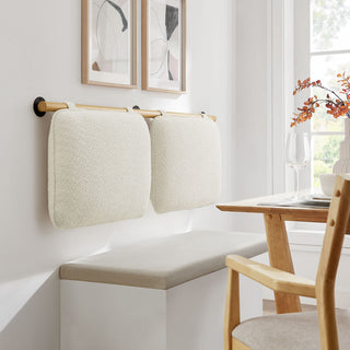 Anela Wall-Mounted Chenille Upholstered Full Headboard, Cream Natural