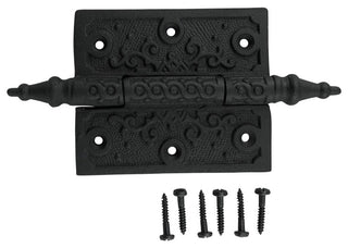 6 Pcs Black Butt Hinge Steeple Tip Wrought Iron 3" W Renovators Supply