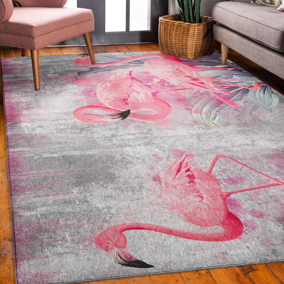 Indoor/Outdoor Tropics TC2 Silver Machine Washable 10' x 14' Rug