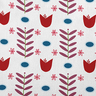 Spring Garden Polyester Indoor Pillow, White-Red, 14"x20"
