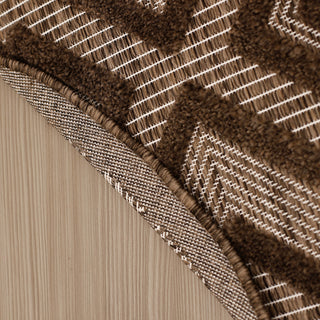 Nourison Versatile 4' x Round Brown Modern Rug
