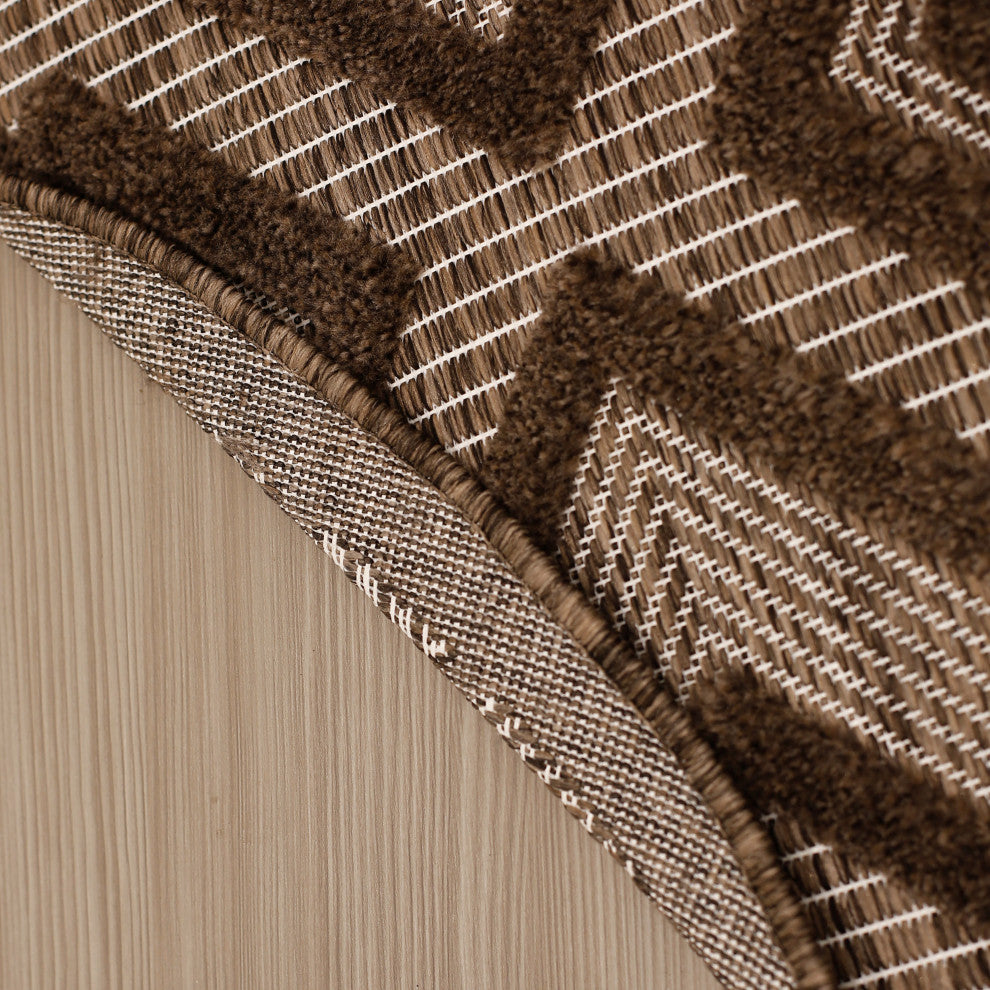 Nourison Versatile 4' x Round Brown Modern Rug