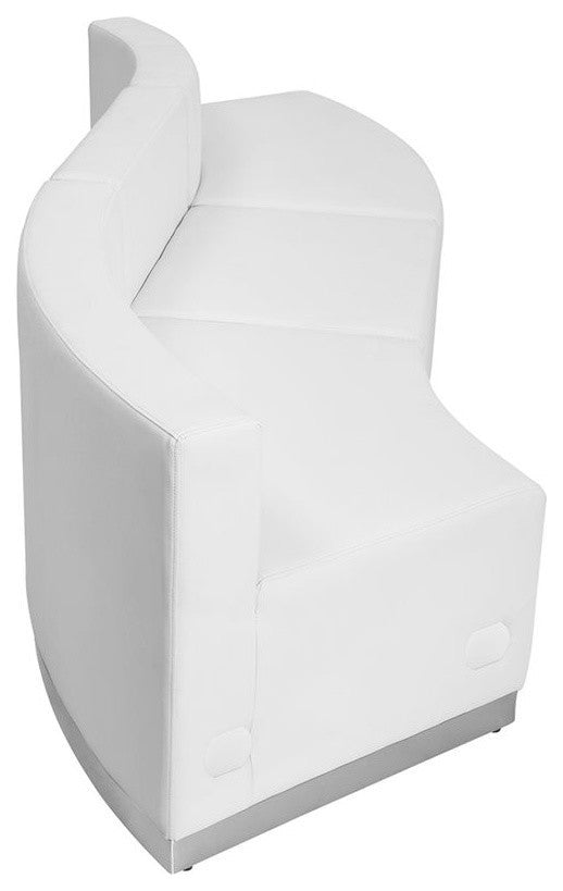 Melrose White Leather Reception Configuration, 3 Pieces