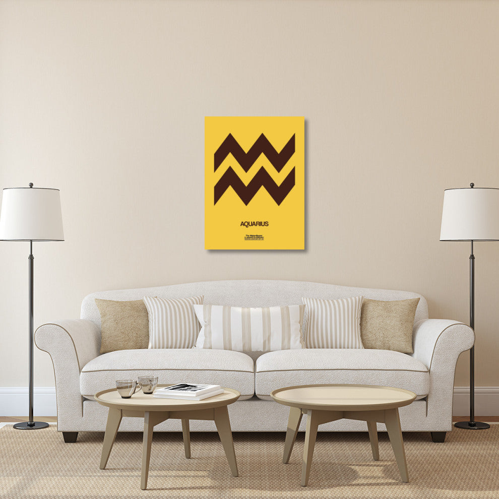 "Aquarius Zodiac Sign Brown" Fine Art Print