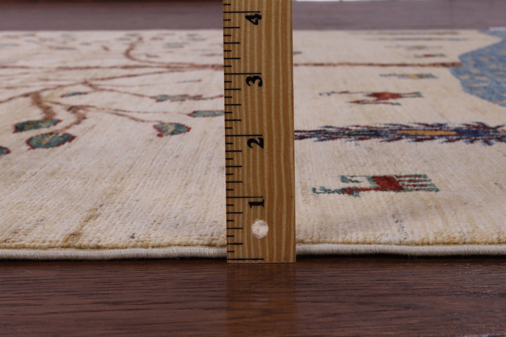 Persian Gabbeh Tribal Handmade Rug 4' 11" X 6' 6" - Q12292
