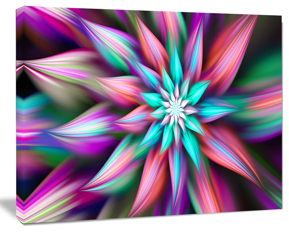 Dance of Multi Color Exotic Flower, Floral Canvas Art Print, 20"x12"