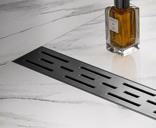 Linear Floor Drain with Removable Decorative Cover UPC certified, Matt Black, 36"