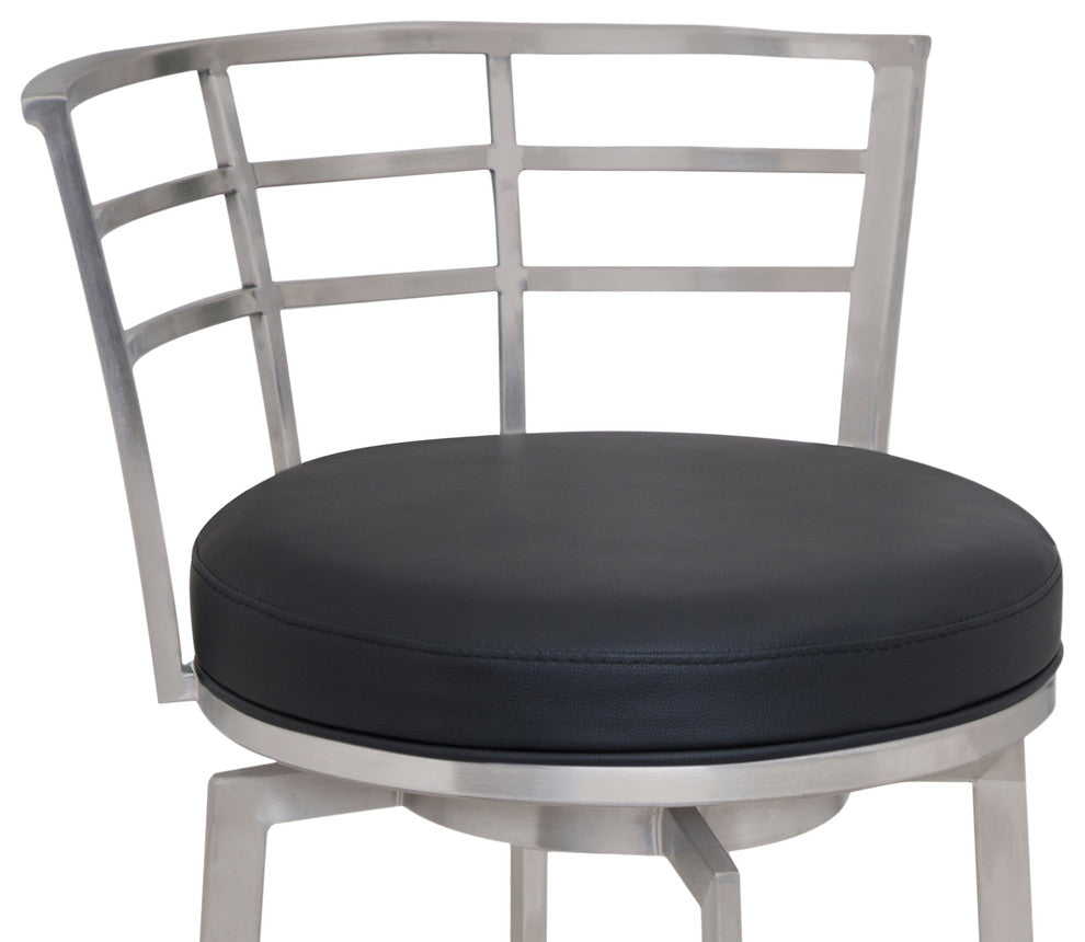 Viper Black PU Upholstery Stool, Counter Height