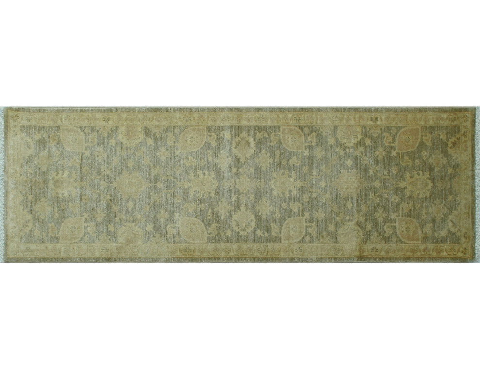 Yousafi Fine Chobi Kader Gray Runner, 2''6x7''8