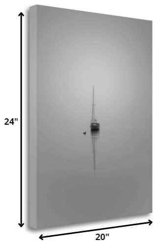 20" Lonely Fishing Boat 1 Giclee Wrap Canvas Wall Art