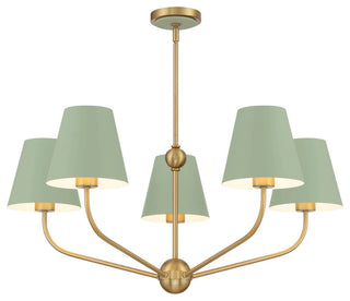 Crystorama Lighting Group XAV-B9315 Xavier 5 Light 28"W - Vibrant Gold / Green