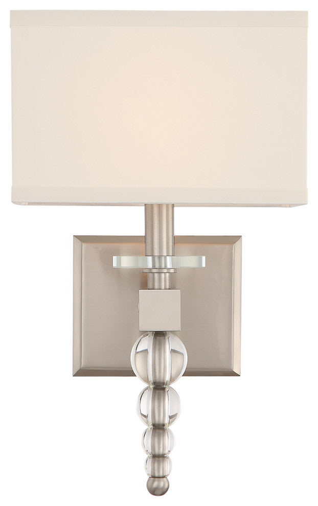 Crystorama Clover 1-Light Sconce, Brushed Nickel