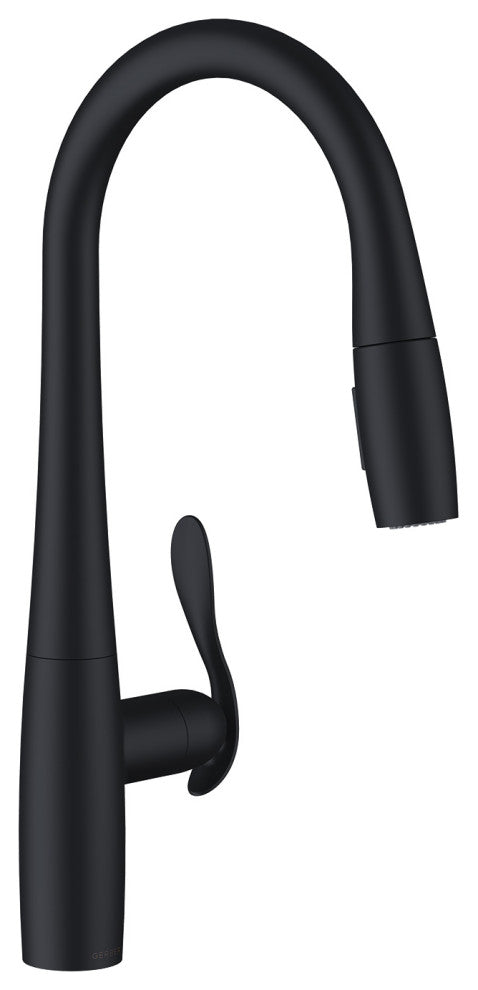Selene Single Handle Pull-Down Kitchen Faucet w/ Snapback, Satin Black