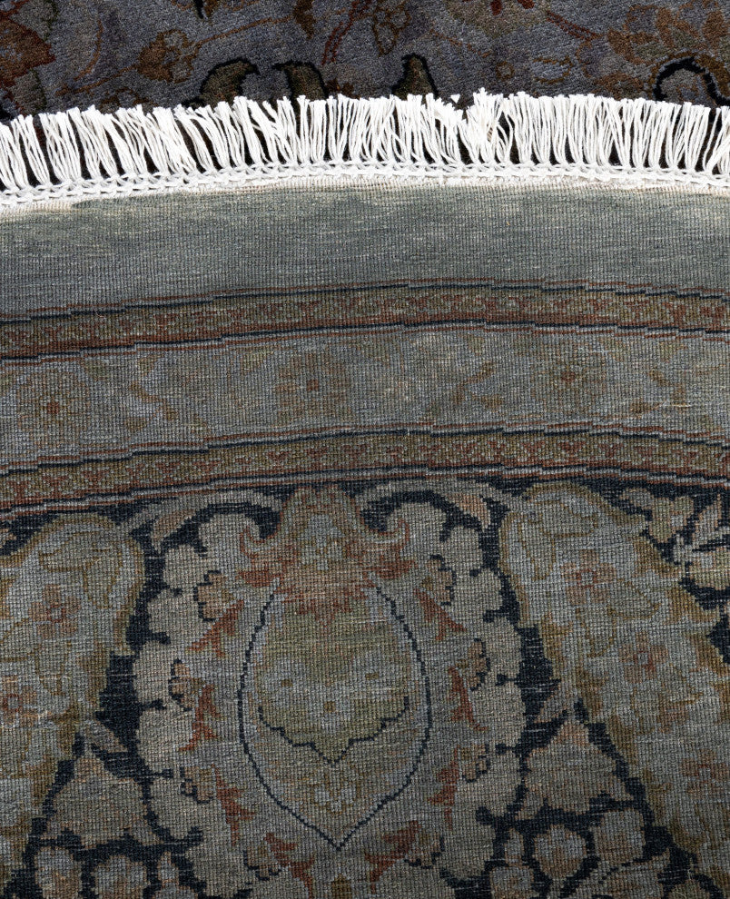 Overdyed One-of-a-Kind Hand-Knotted Area Rug Gray, 9' 1" x 9' 1"