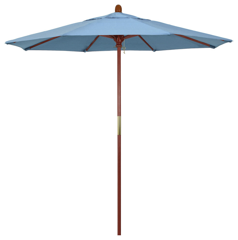 7.5' Wood Umbrella, Air Blue