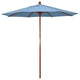 7.5' Wood Umbrella, Air Blue