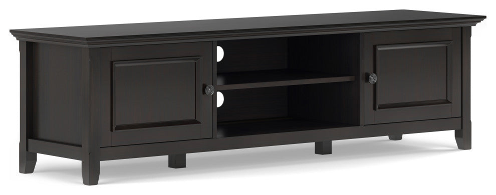 Amherst SOLID WOOD 72 inch Low TV Media Stand, Hickory Brown
