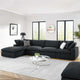 Commix Down Filled Overstuffed Boucle Fabric 5-Piece Sectional Sofa, Black