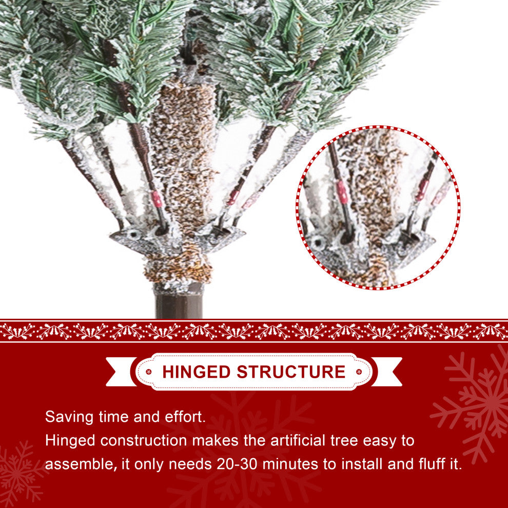 8' Deluxe Pre-Lit Artificial Christmas Tree