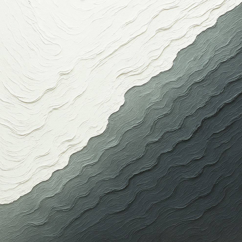 Original Art "Monochrome Waves" Textured Canvas Painting