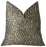 Cherokee Light Brown and Cream Handmade Luxury Pillow, 22"x22"