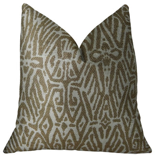 Cherokee Light Brown and Cream Handmade Luxury Pillow, 22"x22"
