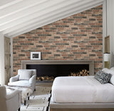 Brick Pattern Wallpaper, Dusty Red/Brown, Bolt