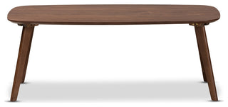 Mid-Century Modern Walnut Brown Finished Coffee Table