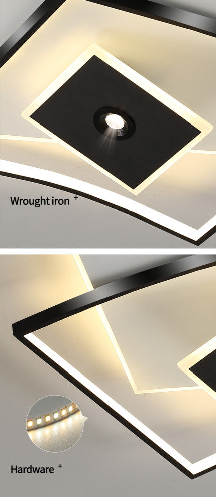Spa | Dimmable LED Ceiling Lamp, Round Black, Cool Light