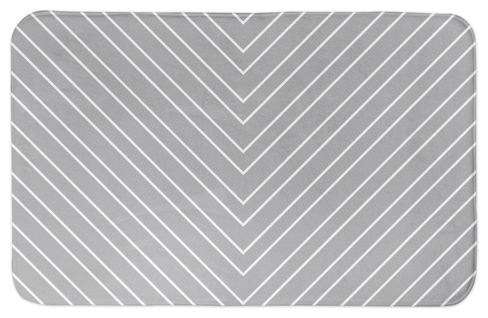 Gray Chevron 34x21 Bath Mat