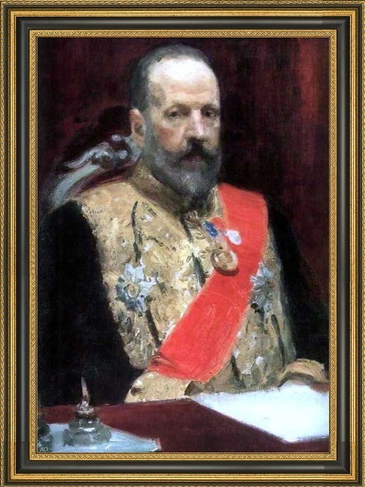 Ilia Efimovich Repin Portrait of Sergey Vitte Study Framed Canvas Print, 18"x27"