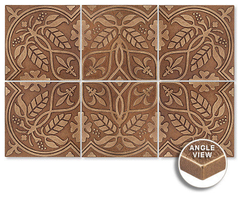 6"x6" Harvest Backsplash, Aluminum, Set of 6