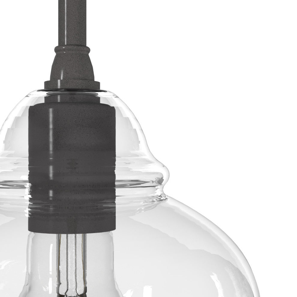 Hunter 7" Dunshire Noble Bronze, Clear Glass 1 Light Pendant Ceiling