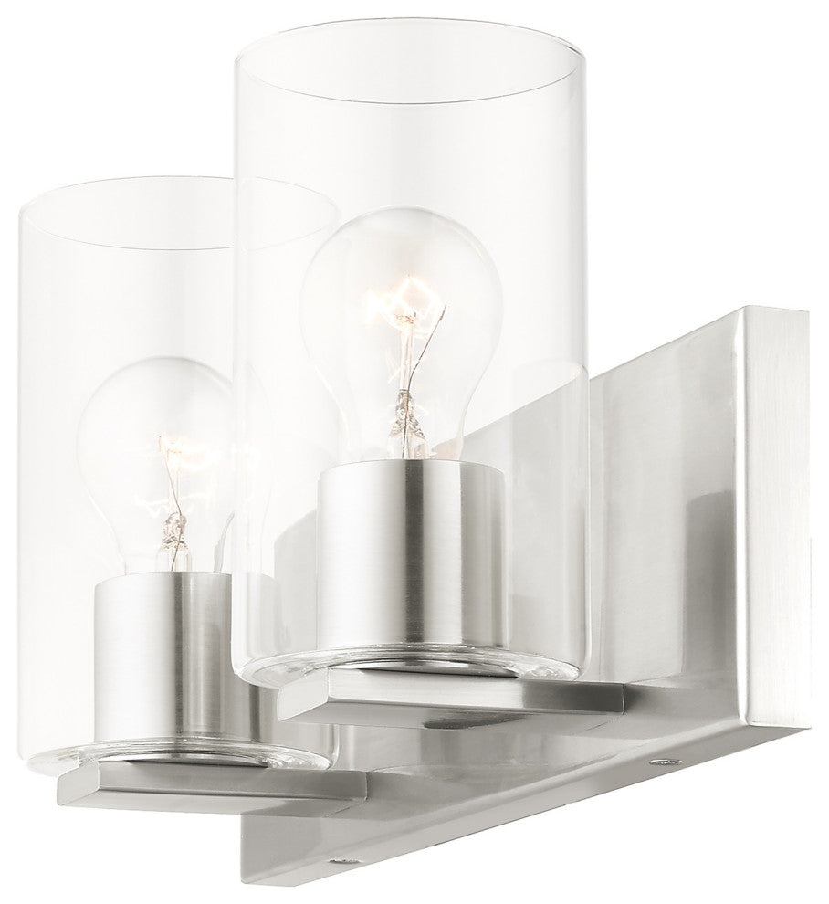 Livex Lighting Zurich 2 Light Brushed Nickel Vanity Sconce