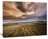Field Waiting for Cultivation, Landscape Canvas Art Print, 40"x30"