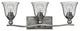 Hinkley Bolla Medium Three Light Vanity, Brushed Nickel With Clear Glass