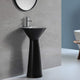 Elegant One-Piece Pyramid Pedestal Sink, Vitreous China, Black