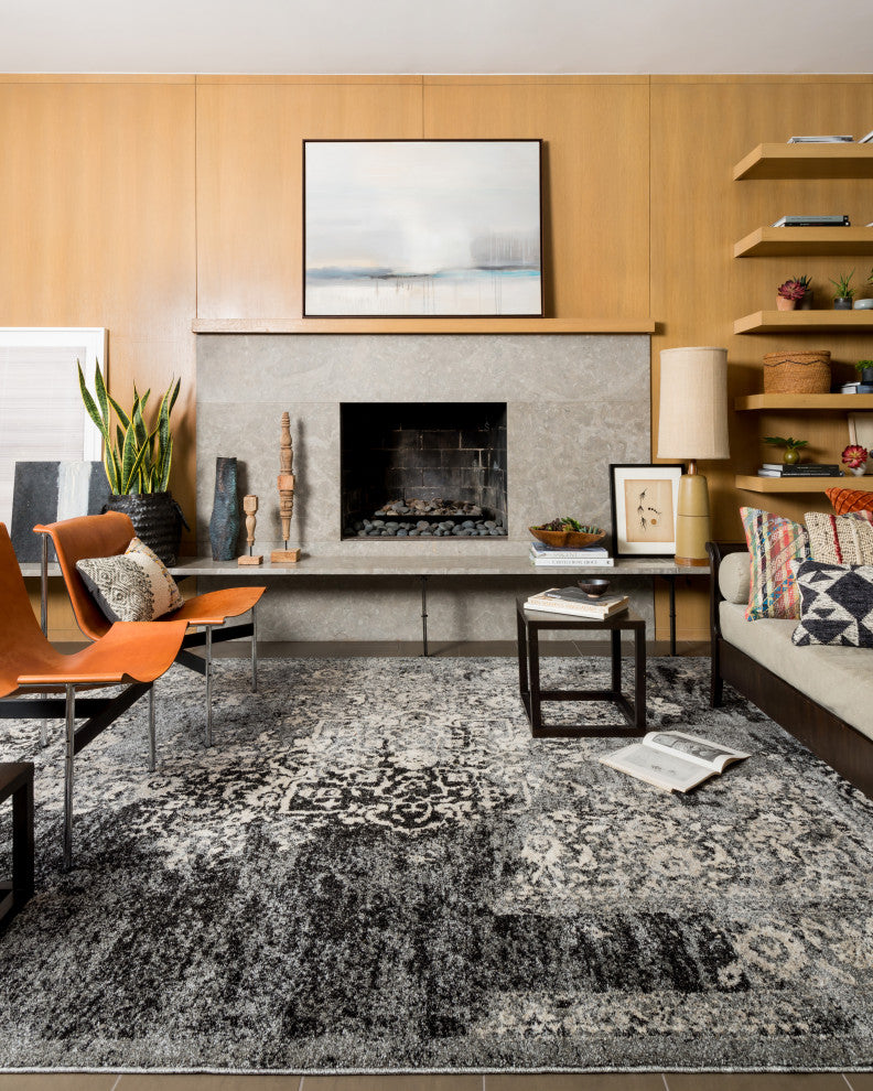 Black Ivory Stain/Fade Resistant Emory Area Rug by Loloi, 3'10"x5'7"
