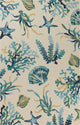 KAS Harbor 4244 Ivory/Blue Oceana Area Rug, 5'x7'6"