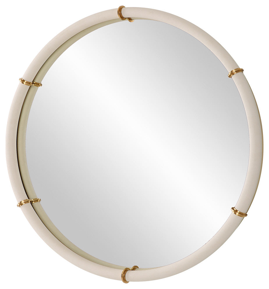Cyprus White Round Mirror