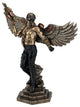 Crow-Masked Winged Steampunk Warrior Statue - Bronze Finish