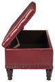 Caldwell Storage Ottoman, Bonded Leather, Crimson Red