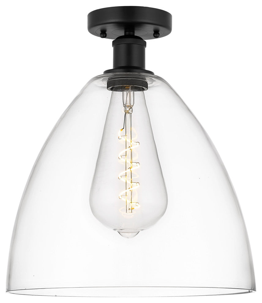Innovations 616-1F-BK-GBD-122 1 Light Semi-Flush Mount, Matte Black