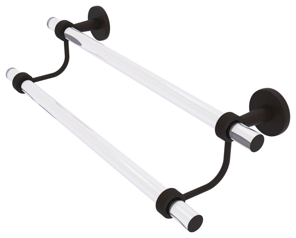 Allied Brass Clearview 36" Double Towel Bar, Groovy Accents, Oil Rubbed Bronze