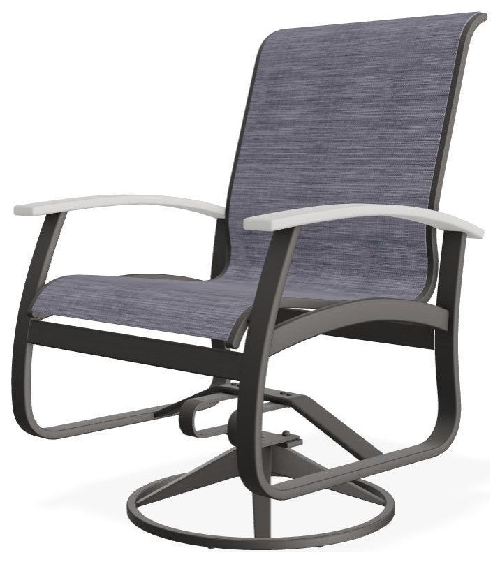 Belle Isle Sling Outdoor Swivel Rocker, Storm/Warm Gray