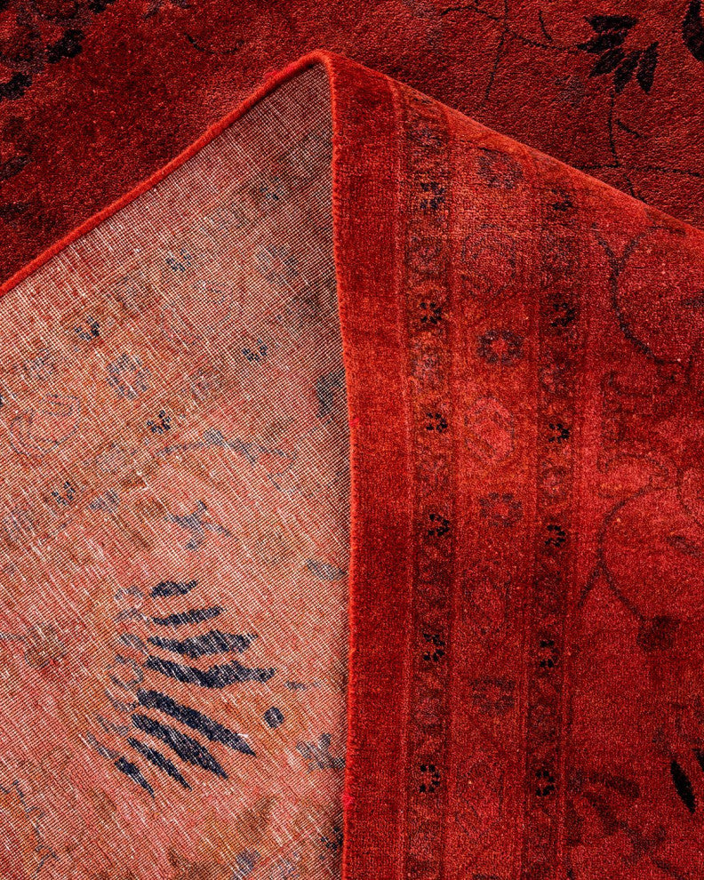 Fine Vibrance, One-of-a-Kind Hand-Knotted Area Rug Red, 9'2"x12'1"