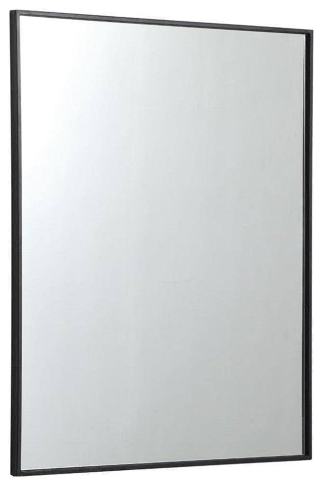 Elegant Decor Eternity 36" x 30" Contemporary Metal Frame Mirror in Black