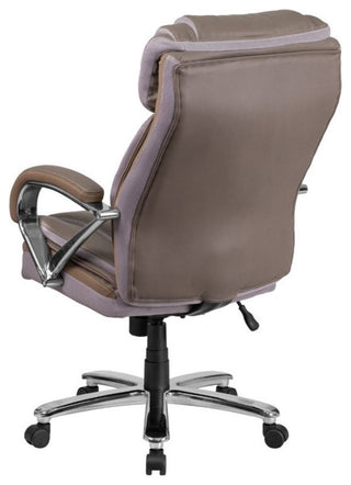 Pemberly Row Contemporary Big and Tall Leather Office Chair In Taupe