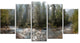 Mountain River Panorama, Landscape Canvas Art Print, 60"x32", 5 Panels
