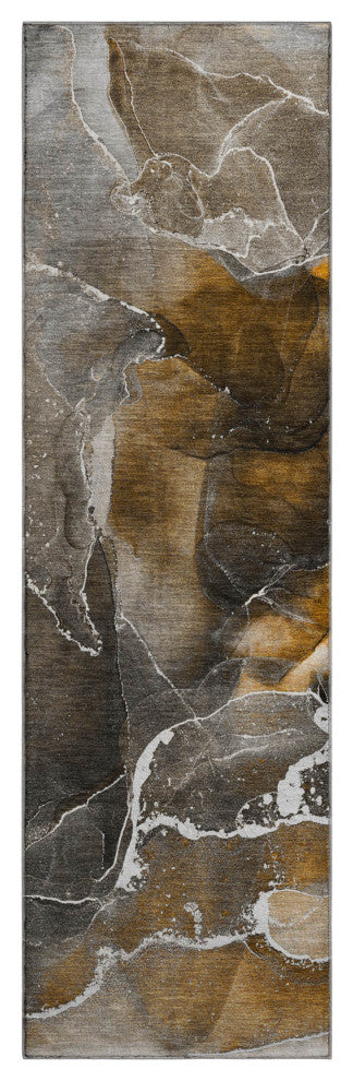 Premium Machine Washable Mayfield AMF503 Brown 2'3" x 7'6" Runner Rug